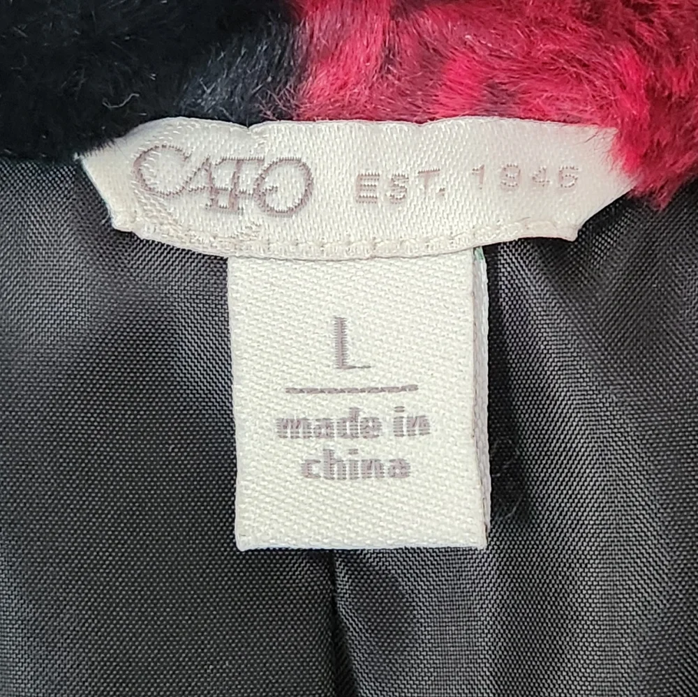 Cato Collared Red Buffalo Plaid Super Soft Jacket Size L